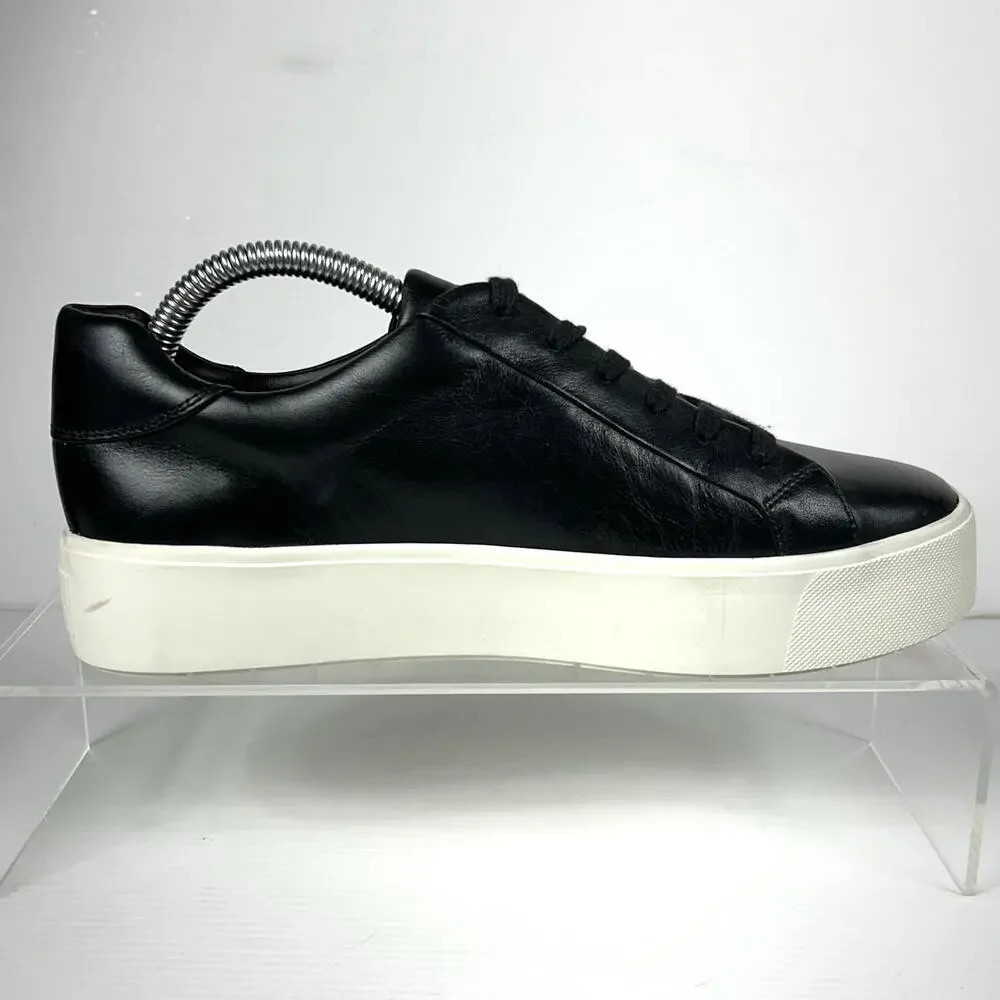 Vince. Size 8.5 Leather‎ Platform Lace Up Sneaker NEW Black White Benfield $199